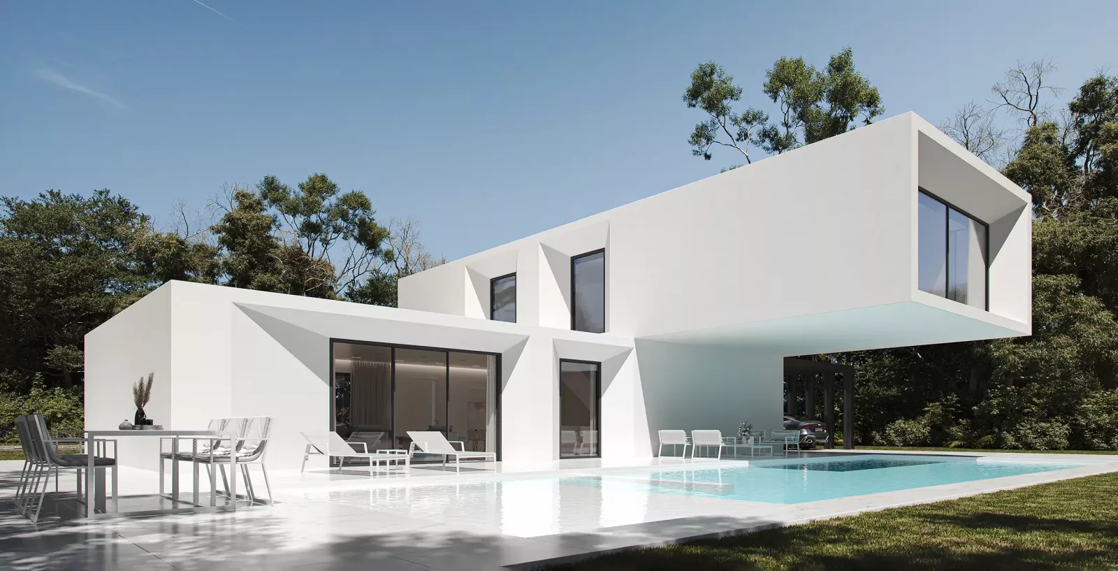 Rectangle M. House Architektur Visualisierung Web