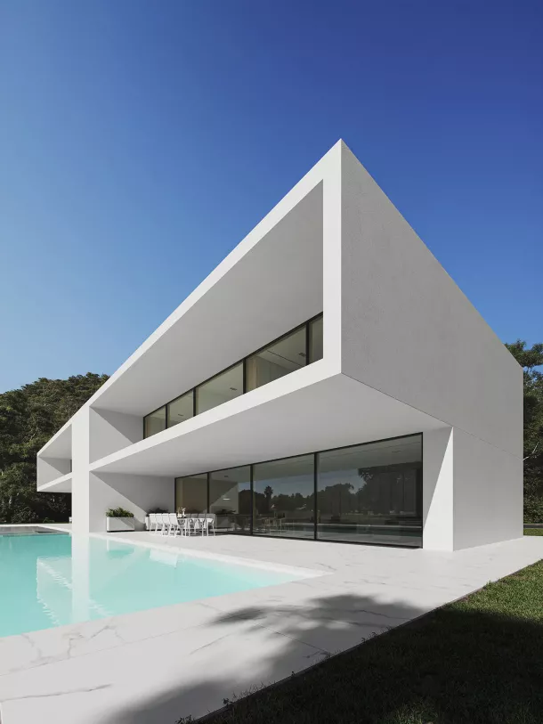 Symmetrical M. Villa Architektur Visualisierung