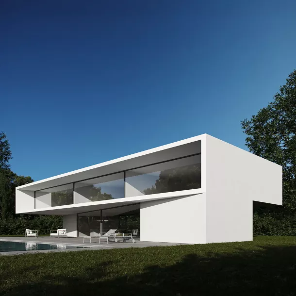 Modern House Referenz Design von Fran Silvestre Architektur Visualisierung